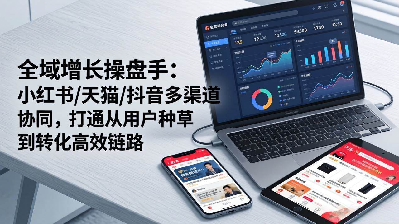（17605期）全域增长操盘手：小红书/天猫/抖音多渠道协同，打通从用户种草到转化高效链路-凡人轻创