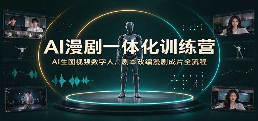 AI漫剧一体化训练营:AI生图视频数字人,剧本改编漫剧成片全流程-凡人轻创