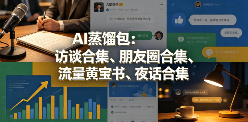 AI蒸馏包：访谈合集、朋友圈合集、流量黄宝书、夜话合集【文档】-凡人轻创