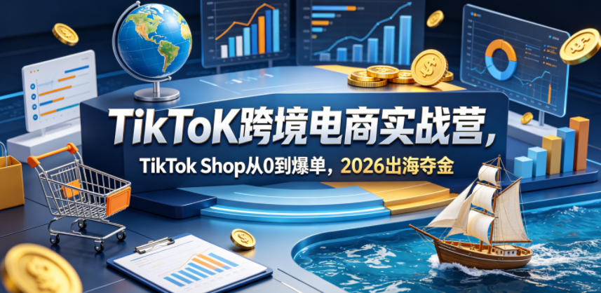 TikToK跨境电商实战营,TikTok Shop从0到爆单,2026出海夺金 TikToK跨境电商实战营,TikTok Shop从0到爆单,2026出海夺金