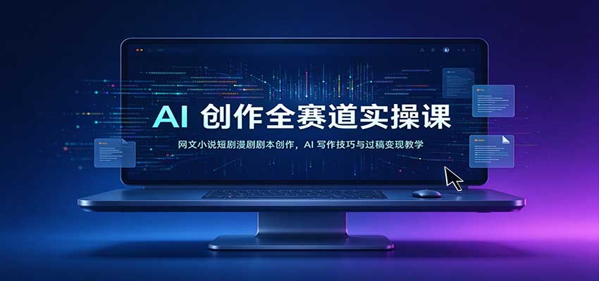 AI创作全赛道实操课:网文小说短剧漫剧剧本创作,AI写作技巧与过稿变现教学-凡人轻创