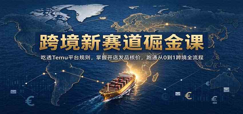 跨境新赛道掘金课:吃透Temu平台规则,掌握开店发品核价,跑通从0到1跨境全流程-凡人轻创