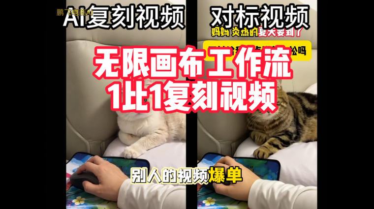 宠物带货视频复刻,无限画布工作流1比1,不用拍摄、不用布景、不用真人出镜,几分钟就能做出一条专业带货视频-凡人轻创