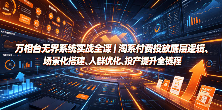 万相台无界系统实战全课｜淘系付费投放底层逻辑、场景化搭建、人群优化、投产提升全链路运营教程-凡人轻创