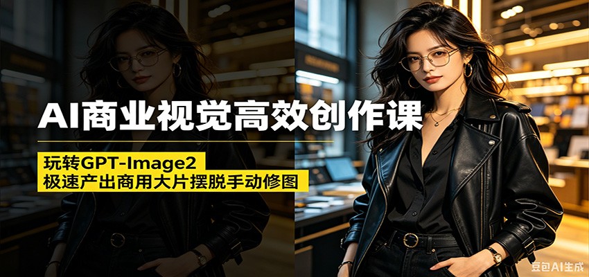 AI商业视觉高效创作课:玩转GPT-Image2,极速产出商用大片摆脱手动修图-凡人轻创