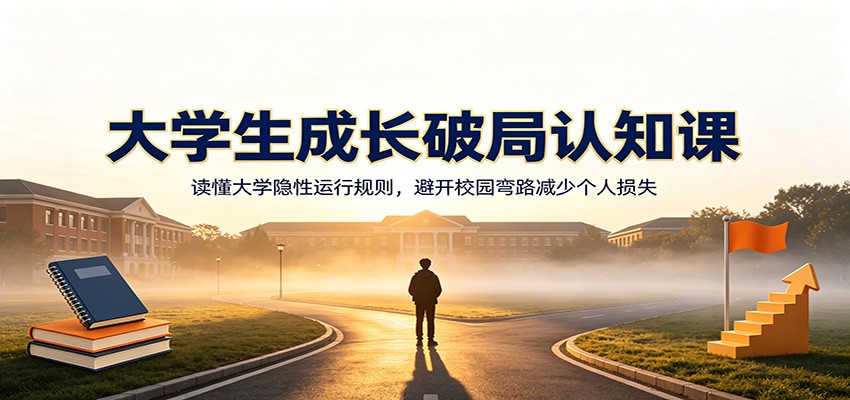 大学生成长破局认知课：读懂大学隐性运行规则，避开校园弯路减少个人损失-凡人轻创