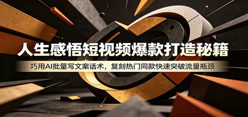 人生感悟短视频爆款打造秘籍:巧用A 批量写文案话术,复刻热门同款快速突破流量瓶颈-凡人轻创