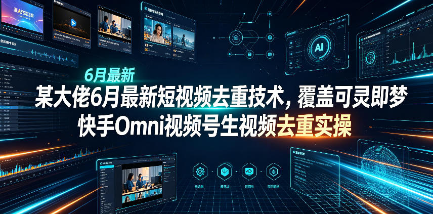 某大佬6月最新短视频去重技术，覆盖可灵即梦快手Omni视频号生视频去重实操-凡人轻创