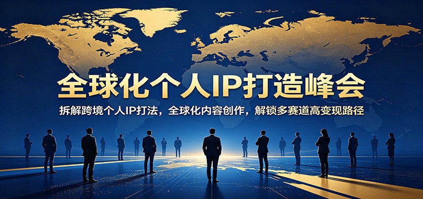 全球化个人IP打造峰会：拆解跨境个人IP打法，全球化内容创作，解锁多赛道高变现路径-凡人轻创