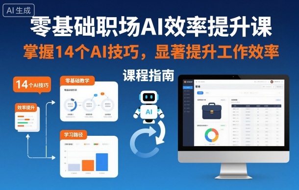 零基础职场AI效率提升课，掌握14个AI技巧，显著提升工作效率-凡人轻创