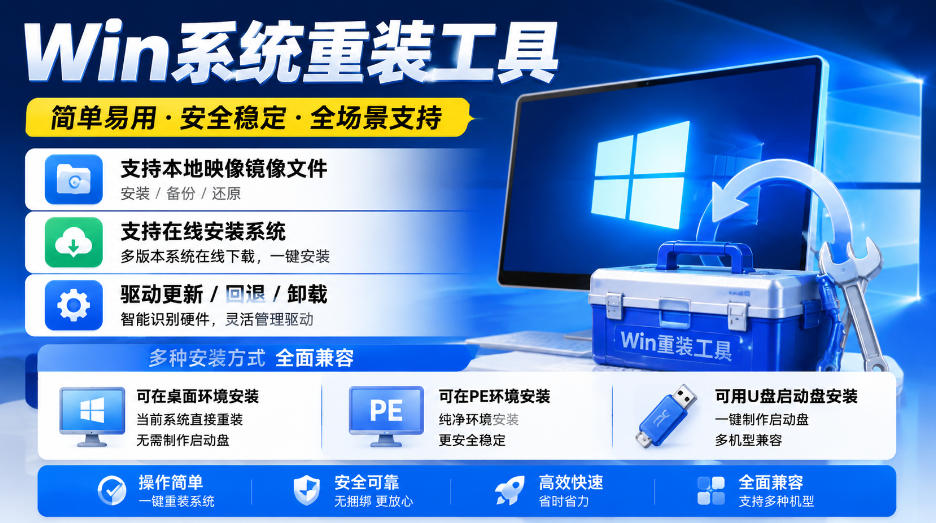 Win系统重装工具,支持本地映像镜像文件安装备份,简单易用-安全稳定-全场景支持-凡人轻创