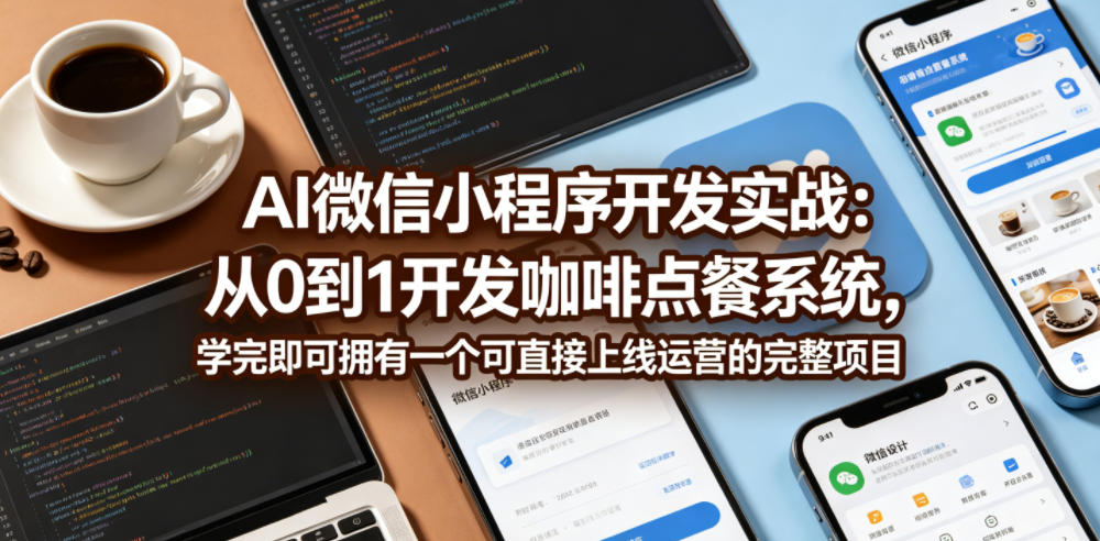 AI微信小程序开发实战：从0到1开发咖啡点餐系统，学完即可拥有一个可直接上线运营的完整项目-凡人轻创