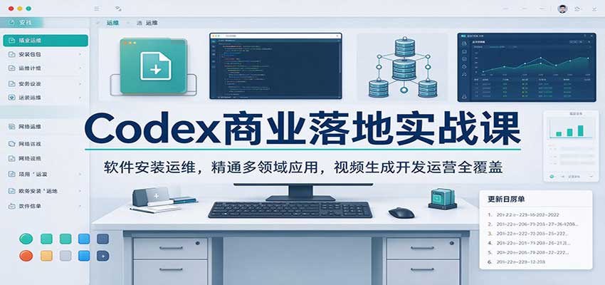Codex商业落地实战课：软件安装运维，精通多领域应用，视频生成开发运营全覆盖-凡人轻创