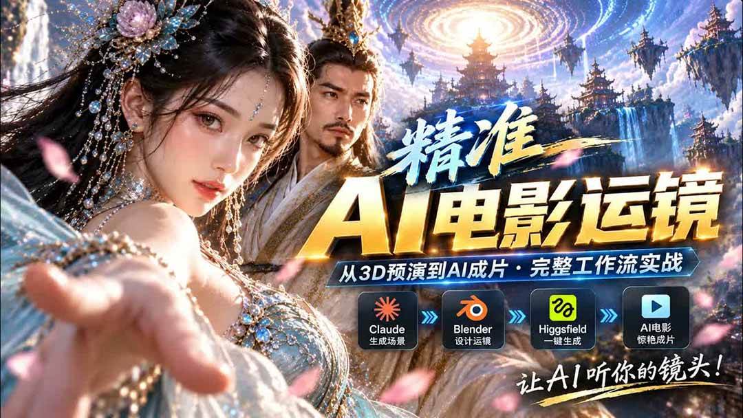(20503期)AI视频终于能精准运镜了!Claude + Blender + Higgsfield 免费插件实测-凡人轻创