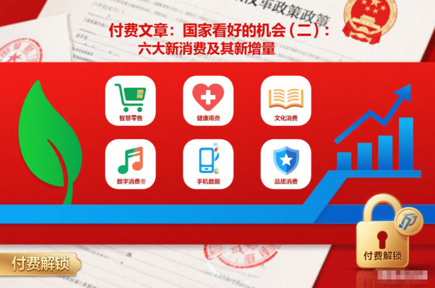 付费文章:国家看好的机会(二):六大新消费及其新增量-凡人轻创