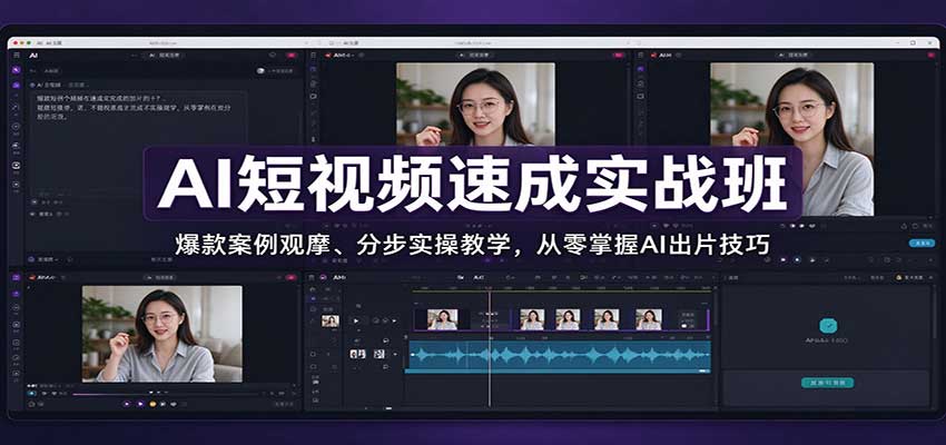 AI短视频速成实战班：爆款案例观摩、分步实操教学，从零掌握AI出片技巧-凡人轻创