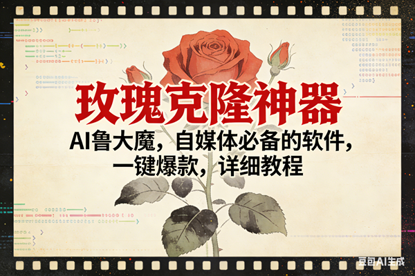 （17000期）玫瑰克隆神器，ai鲁大魔，自媒体必备，一键爆款，详细使用教程-凡人轻创