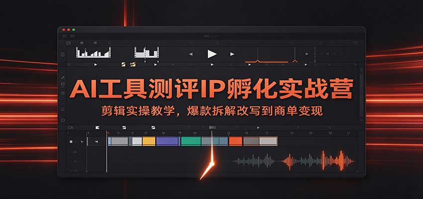 AI工具测评IP孵化实战营:剪辑实操教学,爆款拆解改写到商单变现-凡人轻创