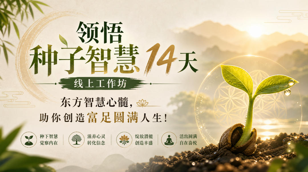 鹿大米领悟种子智慧14天线上工作坊，东方智慧心髓，助你创造富足圆满人生！-凡人轻创