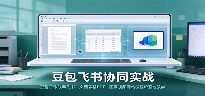 豆包飞书协同实战:豆包工作联动飞书,文档表格PPT,图像视频网站编程IP落地教学-凡人轻创