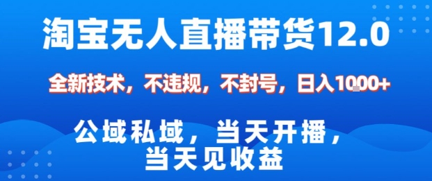 淘宝无人直播12.0，公域私域技术，不封号，不违规布局双十一流量风口，日入1k（独家技术）【揭秘】-凡人轻创