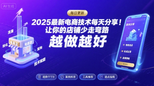 2025-2026最新电商技术每天分享，让你的店铺少走弯路，越做越好(更新26年07月)-凡人轻创
