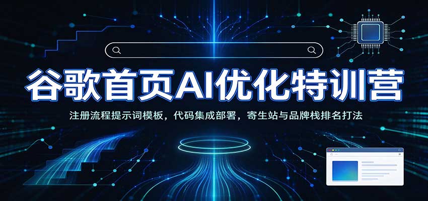 谷歌首页AI优化特训营：AI工具赋能SEO，次级站点搭建，寄生站与品牌栈排名打法-凡人轻创