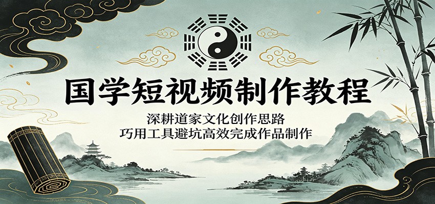 国学短视频制作教程:深耕道家文化创作思路,巧用工具避坑高效完成作品制作-凡人轻创