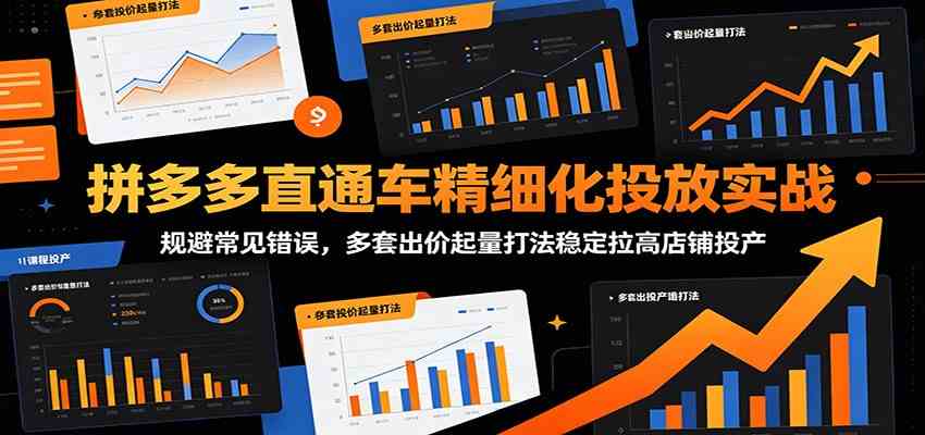 拼多多直通车精细化投放实战:规避常见错误,多套出价起量打法稳定拉高店铺投产-凡人轻创
