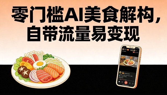 零门槛AI美食解构,自带流量易变现-凡人轻创