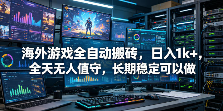海外游戏全自动搬砖项目,日入1k+,全天无人值守,长期稳定可以做【揭秘】-凡人轻创