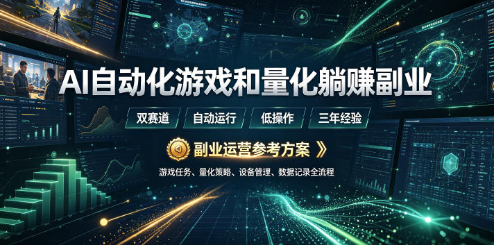AI自动化游戏和量化躺賺副业:日入几张,稳定运行三年的项目!【揭秘】-凡人轻创