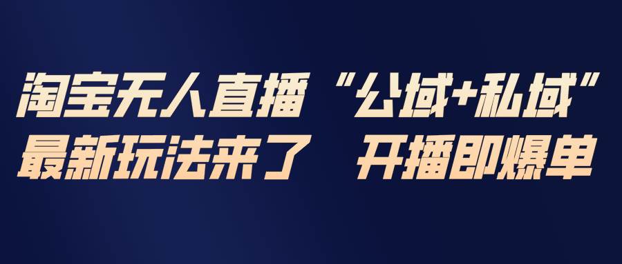 (17098期)淘宝无人直播最新玩法,包含私域和公域两种玩法-凡人轻创