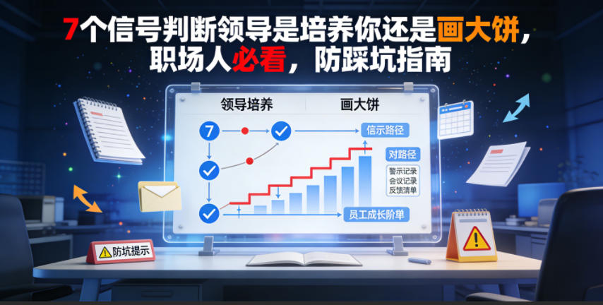 付费文章：7个信号判断领导是培养你还是画大饼，职场人必看，防踩坑指南-凡人轻创