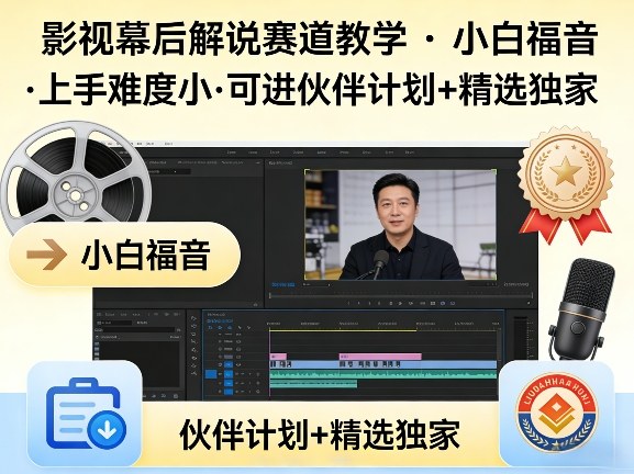 某大佬的影视幕后解说赛道教学，小白福音，上手难度小，可进伙伴计划+精选独家-凡人轻创