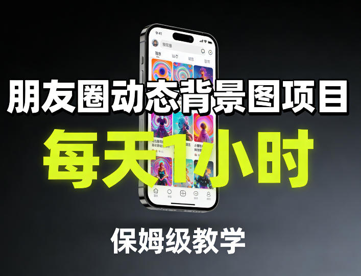 朋友圈动态背景图项目，每天1小时，保姆级教学-凡人轻创