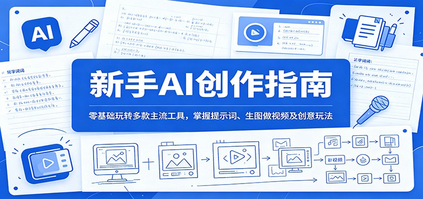 新手AI创作指南：零基础玩转多款主流工具，掌握提示词、生图做视频及创意玩法-凡人轻创
