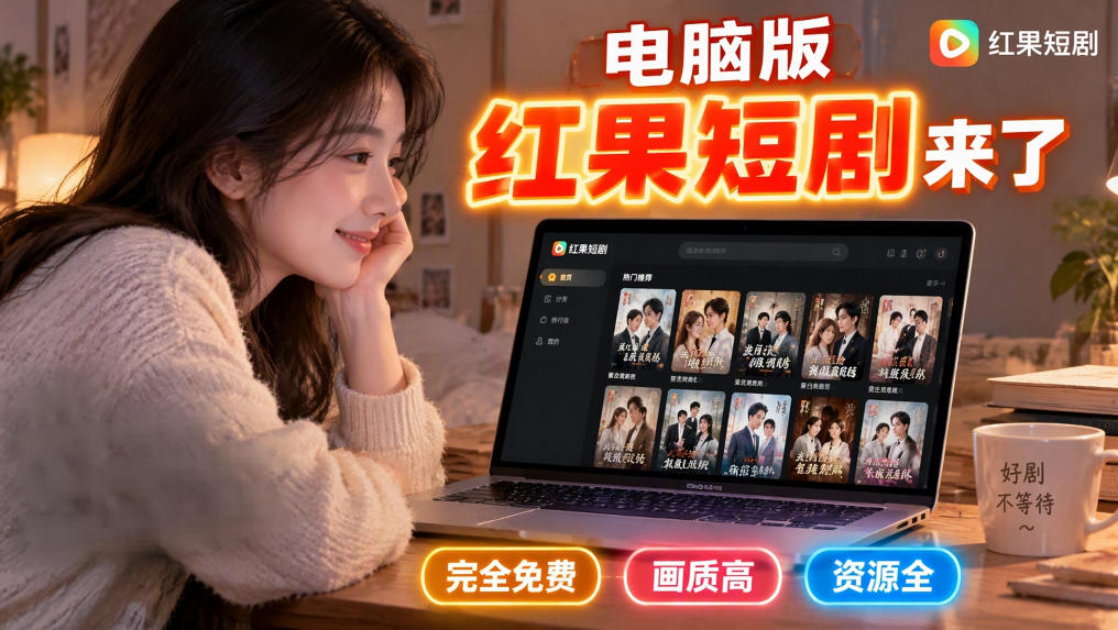 手机看短剧费眼?电脑版红果短剧来了,完全免费、画质高、资源全-凡人轻创