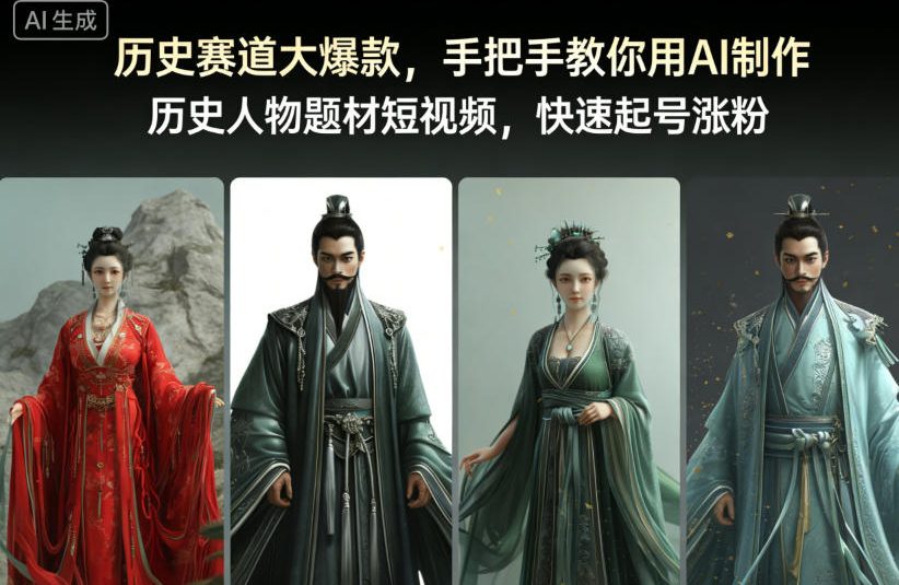 历史赛道大爆款，手把手教你用AI制作历史人物题材短视频，快速起号涨粉-凡人轻创