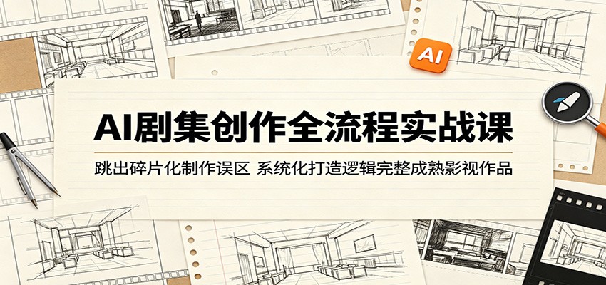 AI剧集创作全流程实战课:跳出碎片化制作误区,系统化打造逻辑完整成熟影视作品-凡人轻创