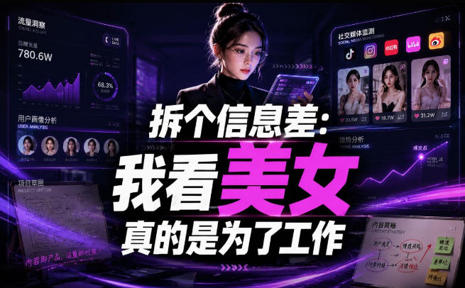 【理直气壮】我给看美女找了一个非常恰当的理由，信息差项目-凡人轻创