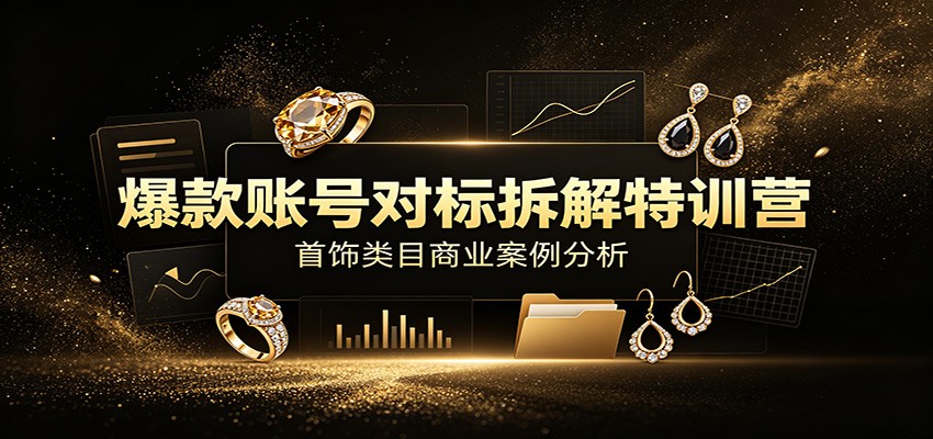 爆款账号对标拆解特训营:首饰类目商业案例分析,配套完整资料内容-凡人轻创