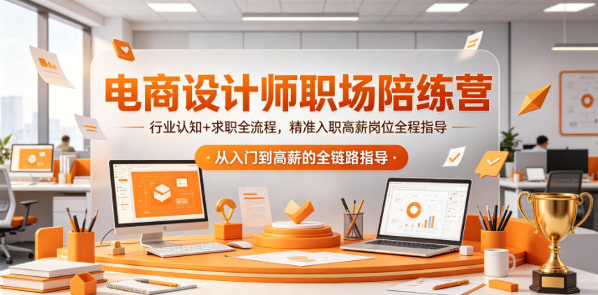 电商设计师职场陪练营,行业认知+求职全流程,精准入职高薪岗位全程指导-凡人轻创