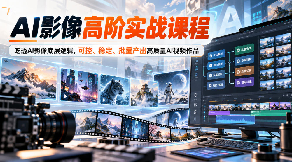 AI影像高阶实战课程，吃透AI影像底层逻辑，可控、稳定、批量产出高质量AI视频作品-凡人轻创
