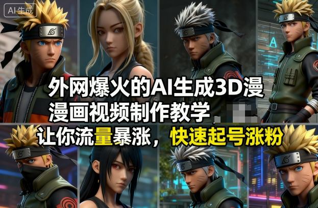 外网爆火的AI生成3D漫画视频制作教学，让你流量暴涨，快速起号涨粉！-凡人轻创