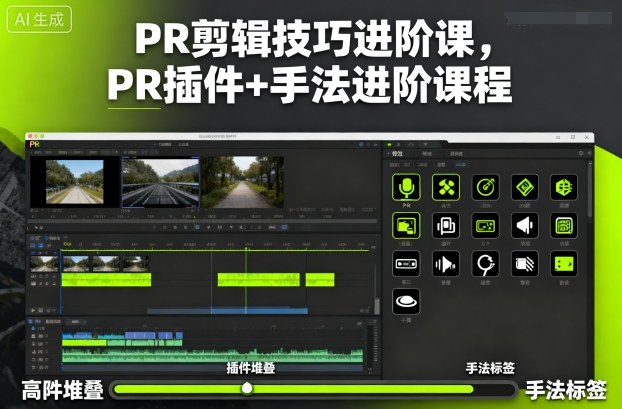 PR剪辑技巧进阶课，PR插件+手法进阶课程-凡人轻创