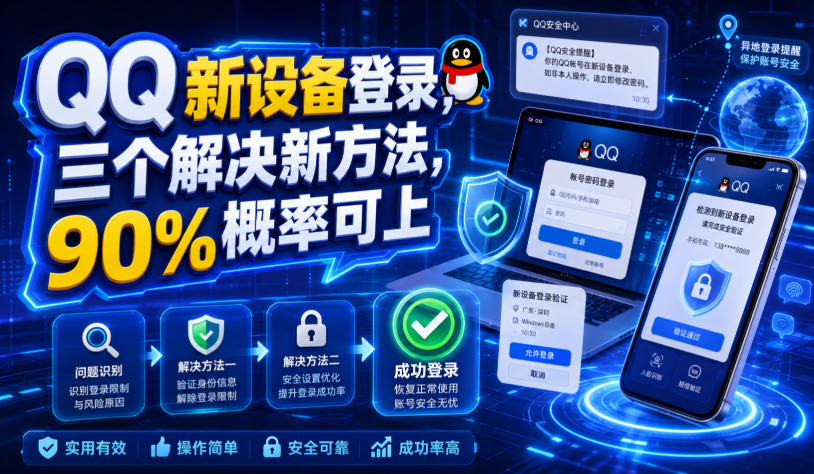 QQ新设备登录，三个解决新方法，90%概率可上-凡人轻创