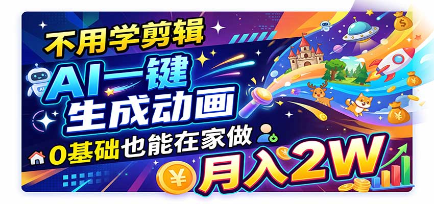 AI动画彻底爆了!一单500~800,全程派单,小白也能月入2W+-凡人轻创