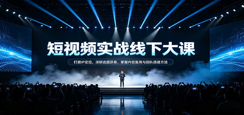 短视频实战线下大课:打磨IP定位,深耕选题获客,掌握内容复用与团队搭建方法-凡人轻创