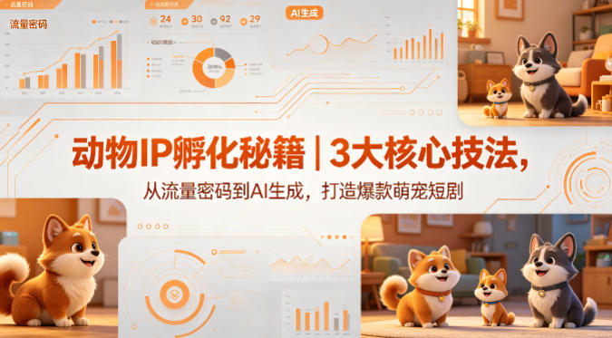 动物IP孵化秘籍｜3大核心技法，从流量密码到AI生成，打造爆款萌宠短剧-凡人轻创